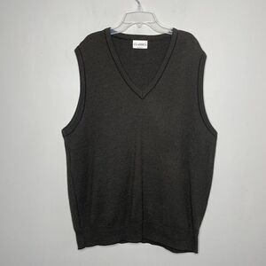 Vintage CLASSICS Sweater Vest Mens Large L Brown Flecked Cotton Made in USA